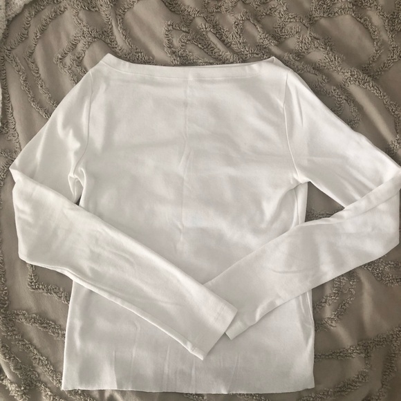 GAP White Long Sleeve Modern Boatneck Tee - Picture 3 of 9